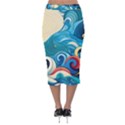 Waves Wave Ocean Sea Abstract Whimsical Velvet Midi Pencil Skirt View2