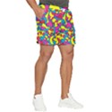 Colorful-graffiti-pattern-blue-background Men s Runner Shorts View2