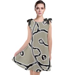 Sketchy Abstract Artistic Print Design Tie Up Tunic Dress by dflcprintsclothing