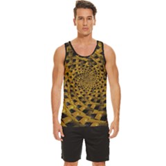 Spiral Symmetry Geometric Pattern Black Backgrond Men s Wide Collar Tank Top by dflcprintsclothing