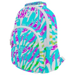 Animal Print Bright Abstract Rounded Multi Pocket Backpack by Ndabl3x