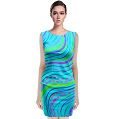 Pattern Swirl Pink Green Aqua Classic Sleeveless Midi Dress by Ndabl3x