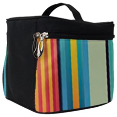 Colorful Rainbow Striped Pattern Stripes Background Make Up Travel Bag (big) by Ket1n9