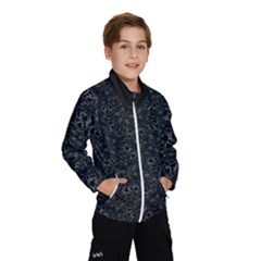 Midnight Blossom Elegance Black Backgrond Kids  Windbreaker by dflcprintsclothing