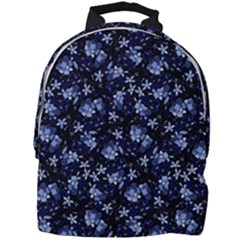 Stylized Floral Intricate Pattern Design Black Backgrond Mini Full Print Backpack by dflcprintsclothing