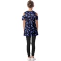 Stylized Floral Intricate Pattern Design Black Backgrond Fold Over Open Sleeve Top View2