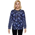 Stylized Floral Intricate Pattern Design Black Backgrond Hidden Pocket Sweatshirt View1