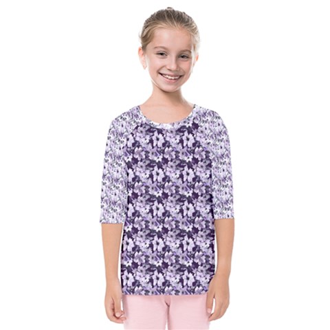 Purple Roses 1 Purple Roses Kids  Quarter Sleeve Raglan T-shirt by DinkovaArt