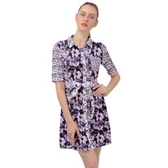 Purple Roses 1 Purple Roses Belted Shirt Dress by DinkovaArt