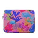 Pink And Blue Floral 13  Vertical Laptop Sleeve Case With Pocket View1