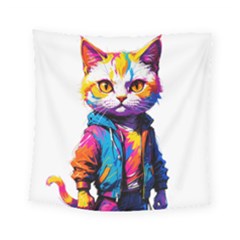 Wild Cat Square Tapestry (small) by Sosodesigns19