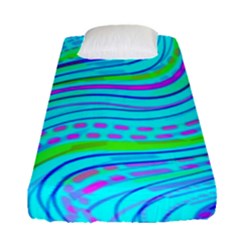 Pattern Swirl Pink Green Aqua Fitted Sheet (single Size) by Ndabl3x