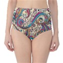 Paisley Print Musical Notes Classic High-Waist Bikini Bottoms View1