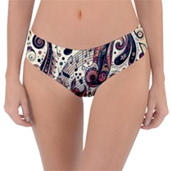 Paisley Print Musical Notes8 Reversible Classic Bikini Bottoms by RiverRootz