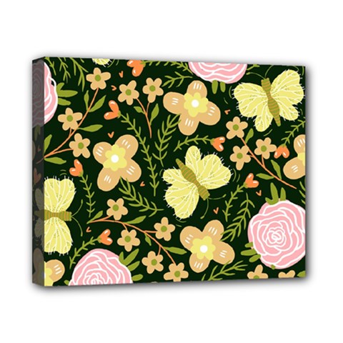 Flowers Rose Blossom Pattern Canvas 10  X 8  (stretched) by Ndabl3x