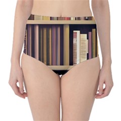 Books Bookshelves Office Fantasy Background Artwork Book Cover Apothecary Book Nook Literature Libra Classic High-waist Bikini Bottoms by Posterlux