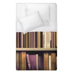 Books Bookshelves Office Fantasy Background Artwork Book Cover Apothecary Book Nook Literature Libra Duvet Cover (single Size) by Posterlux