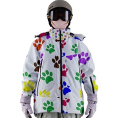 Pawprints Paw Prints Paw Animal Women s Zip Ski And Snowboard Waterproof Breathable Jacket by Apen