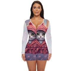 Cat 2 Long Sleeve Boyleg Swimsuit by 2607694a