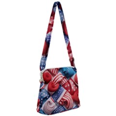 Us Presidential Election Colorful Vibrant Pattern Design  Zipper Messenger Bag by dflcprintsclothing