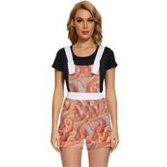 Peach Fuzz Elegant Print Abstract Design Short Overalls by dflcprintsclothing