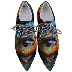 Eye Bird Feathers Vibrant Pointed Oxford Shoes by Hannah976