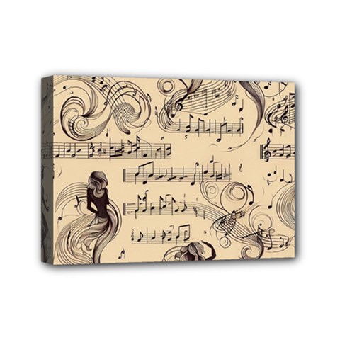 Musical Swirls Ladies Mini Canvas 7  X 5  (stretched) by RiverRootz