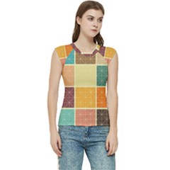 Square Cube Shape Colourful Women s Raglan Cap Sleeve T-shirt by Proyonanggan