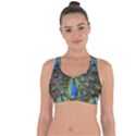 Peacock Bird Feathers Pheasant Nature Animal Texture Pattern Cross String Back Sports Bra View1