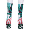 Abstract Seamless Pattern With Tropical Leaves Crew Socks View2