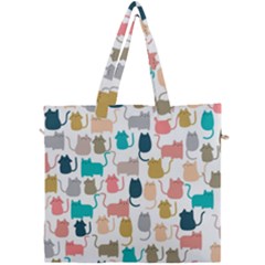 Cute Seamless Pattern Happy Kitty Kitten Cat Canvas Travel Bag by Hannah976