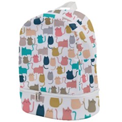 Cute Seamless Pattern Happy Kitty Kitten Cat Zip Bottom Backpack by Hannah976