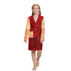 Lachs Kl Rotweissschwarz Kl Kids  Long Sleeve Velvet Lounge Robe by 2607694c