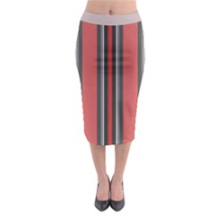 Rosa Grau Streifen Midi Pencil Skirt by 2607694c