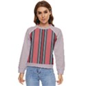 Rosa Grau Streifen Women s Long Sleeve Raglan T-Shirt View1