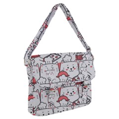 Cute Cat Chef Cooking Seamless Pattern Cartoon Buckle Messenger Bag by Bedest