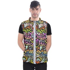 Graffiti Word Seamless Pattern Men s Puffer Vest by Bedest