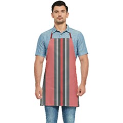 Dunkelrot4 Rosa Grau Streifen Dunkelrot3 Kitchen Apron by 2607694c