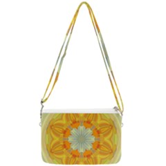 Sunshine Sunny Sun Abstract Yellow Double Gusset Crossbody Bag by Ravend