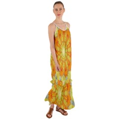 Sunshine-sunny-sun-abstract-yellow - Cami Maxi Ruffle Chiffon Dress by Ravend