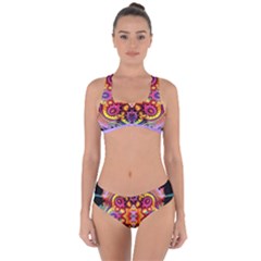 Pink Florales Muster Criss Cross Bikini Set by 2607694c