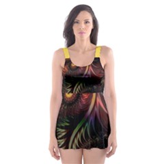 Gelb Fractal Skater Dress Swimsuit by 2607694c