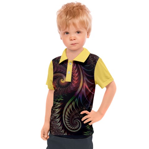 Gelb Fractal Kids  Polo T-shirt by 2607694c