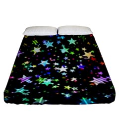 Christmas Star Gloss Lights Light Fitted Sheet (california King Size) by Ket1n9