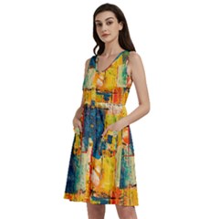 Wall Art Sleeveless Dress With Pocket by Azkajaya