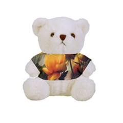 Yellow Butterfly Flower Full Print Cuddly Teddy Bear by Azkajaya