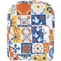 Mexican Talavera Pattern Ceramic Tiles With Flower Leaves Bird Ornaments Traditional Majolica Style Full Print Backpack View1