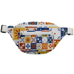 Mexican Talavera Pattern Ceramic Tiles With Flower Leaves Bird Ornaments Traditional Majolica Style Fanny Pack by Ket1n9