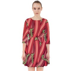 Seamless-chili-pepper-pattern Smock Dress by Ket1n9