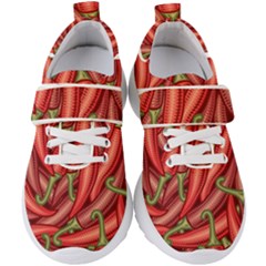 Seamless-chili-pepper-pattern Kids  Velcro Strap Shoes by Ket1n9